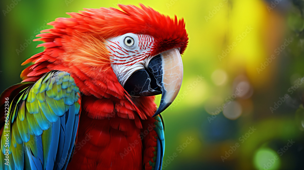 Scarlet macaw beautiful portrait