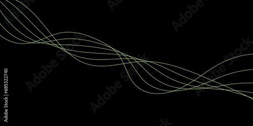 Abstract Black background with a glowing abstract waves. Abstract wave element for design. Digital frequency track equalizer, Futuristic background design. Long exposure, Light painting photography.