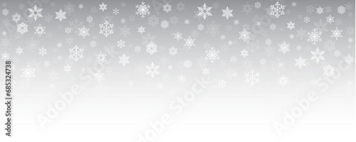 White Seamless Snowflake Pattern Isolated On Grey Ombre Background