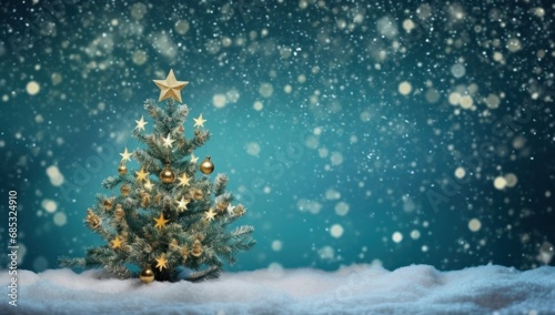 Christmas tree with snow Background © paul