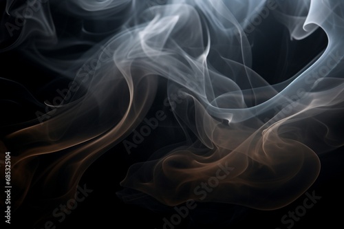 Dynamic tendrils of smoke dancing in the shadows, their elusive forms illuminated by subtle highlights, creating an evocative spectacle in the dark