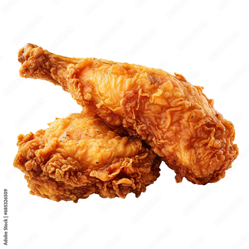 High Quality photo of Delicious crispy fried chicken pieces
