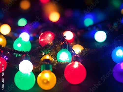 Christmas tree decorations background lights