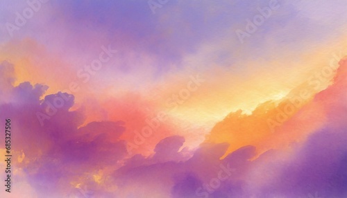 abstract watercolor background sunset sky orange purple © Richard