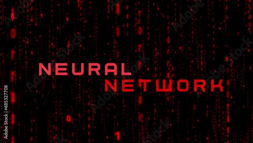 Wallpaper Mural Danger of Artificial Intelligence as neural network in dangerous red with red matrix background of animated binary code falling down from top with glitch animation or fading of artificial intelligence Torontodigital.ca