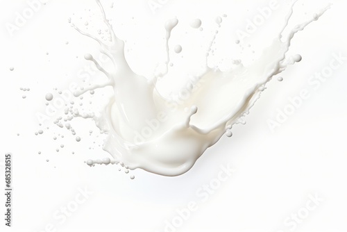 Splashes of milk isolated on white background