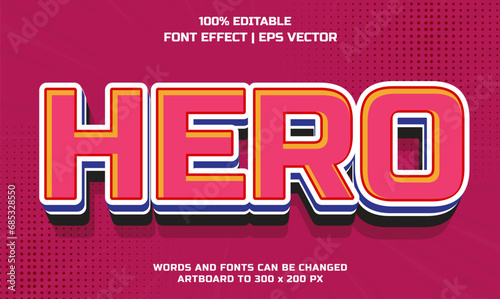 Hero 3d editable vector text style effect