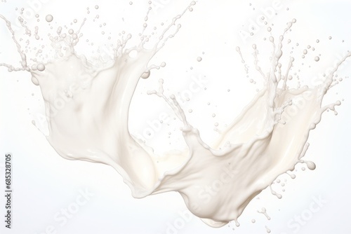 Splashes of milk isolated on white background