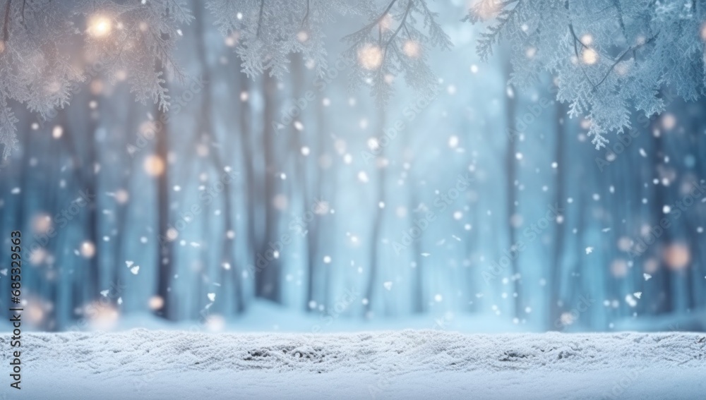 Winter forest in the snowing landscape Winter forest in the snowing landscape