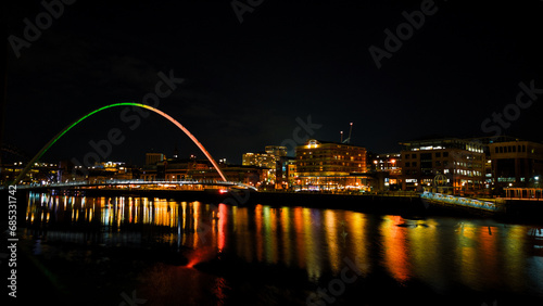 Scenic aerial photo of the bridge in Newcastle upon Tyne © iSky Production