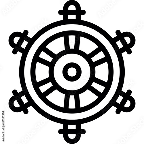 Nautical steering wheel Icon