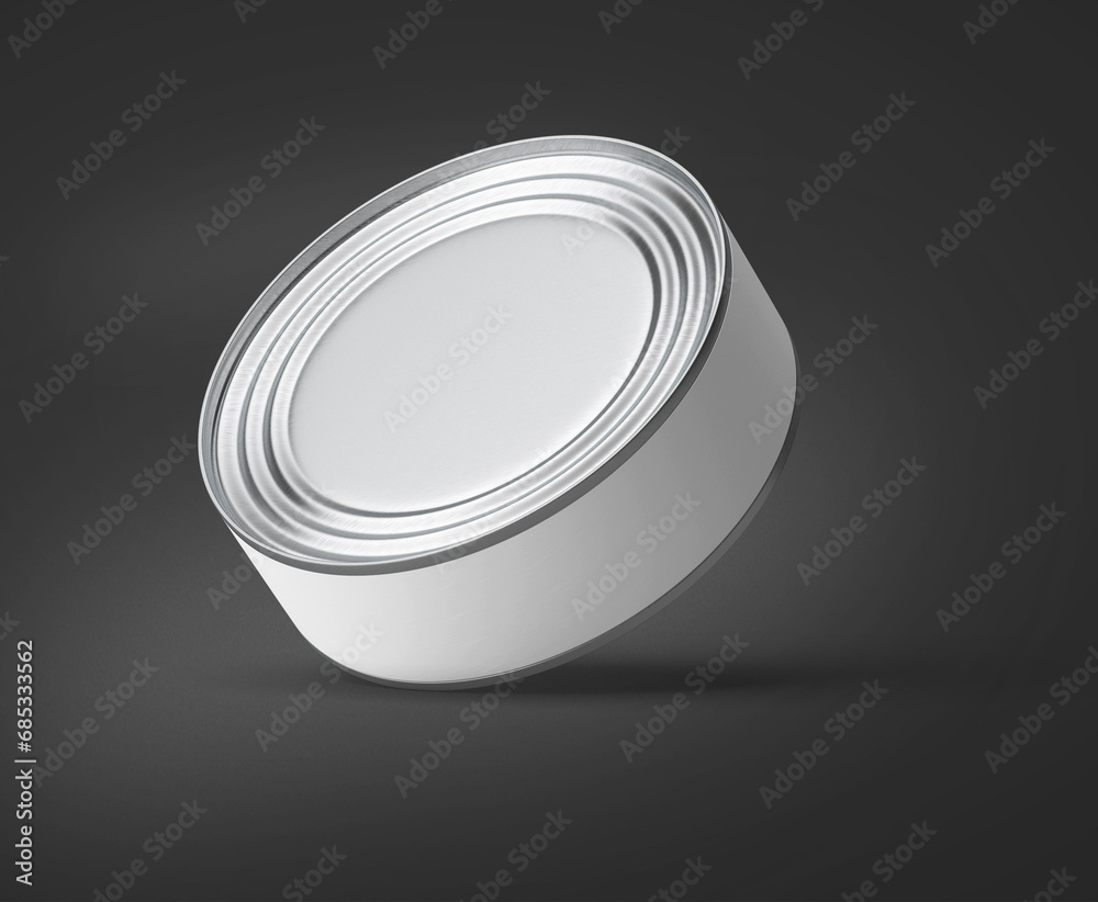 3D Illustration. Tuna fish tin can mockup isolated. 3D Illustration. Tuna fish tin can mockup isolated.