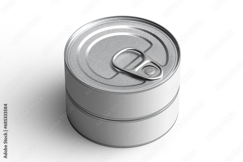 3D Illustration. Tuna fish tin can mockup isolated. 3D Illustration. Tuna fish tin can mockup isolated.