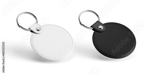 Fotografia 3D illustration. Keychain mockup isolated.