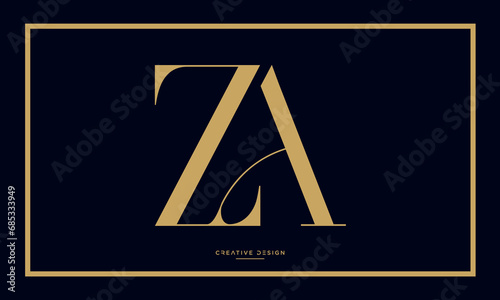 Alphabet Letters ZA or AZ Logo Monogram photo