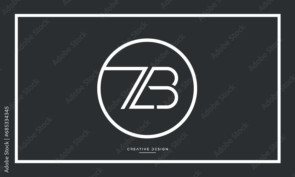ZB or BZ Alphabet Letters Logo Monogram ZB or BZ Alphabet Letters Logo Monogram