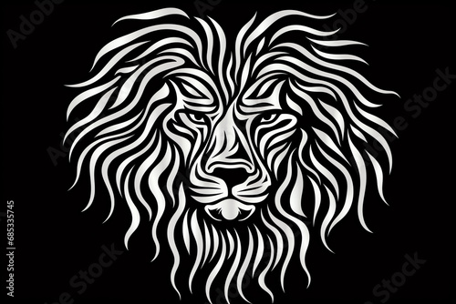 stilized lion, AI generated photo