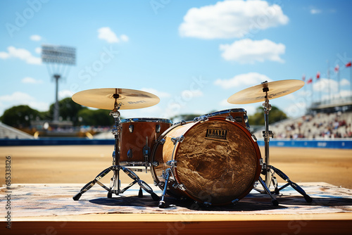 Generative AI - A stage and the audience during the concert. rock music festival
