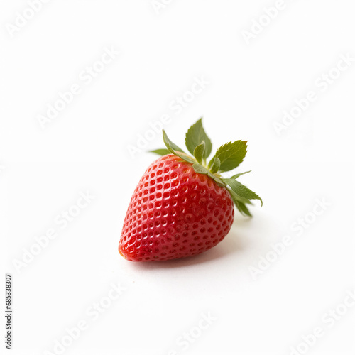 Ripe red strawberries on a white background. Generative AI