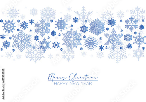 Blue Seamless Snowflake Poster Pattern Isolated On White Background