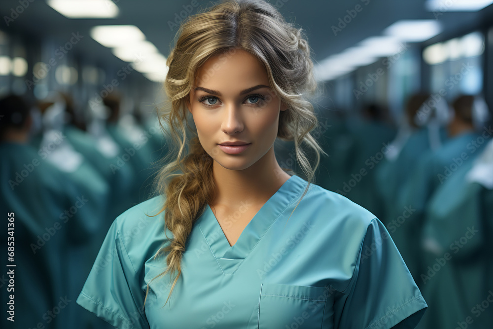 Girl doctor in medical uniform at the hospital Girl doctor in medical uniform at the hospital