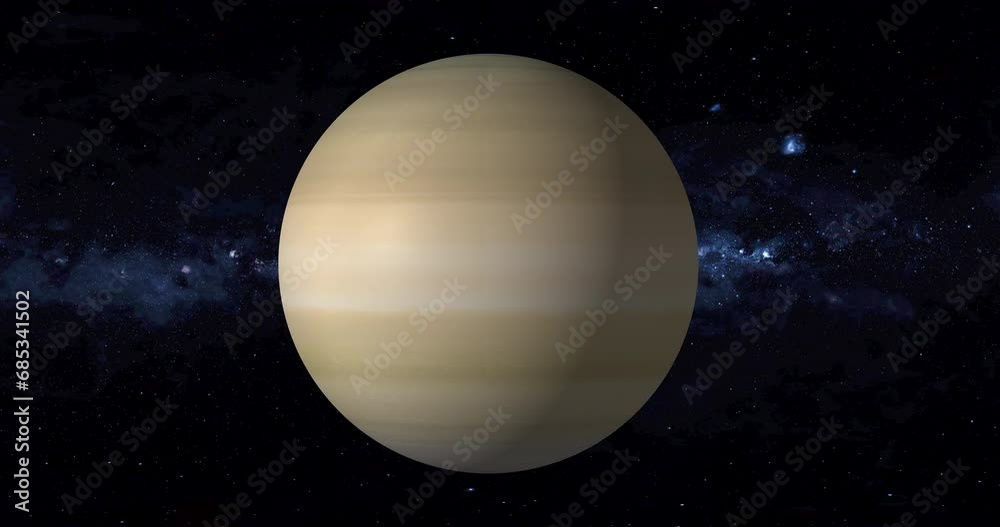 Saturn 4k seamless looping animation on the Milky way background ...