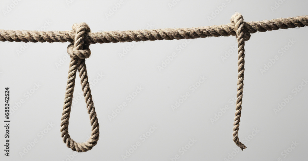 noose, rope, , on a white background, gallows