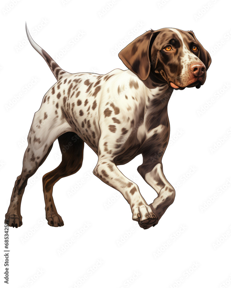Active German Shorthaired Pointer on the Move