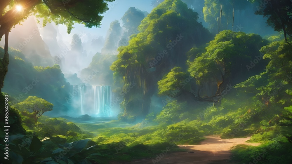 Obraz premium beautiful sci-fi landscape.Created with Generative Ai technology