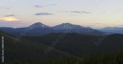 4k Drone Sunset Rocky Mountain Peaks