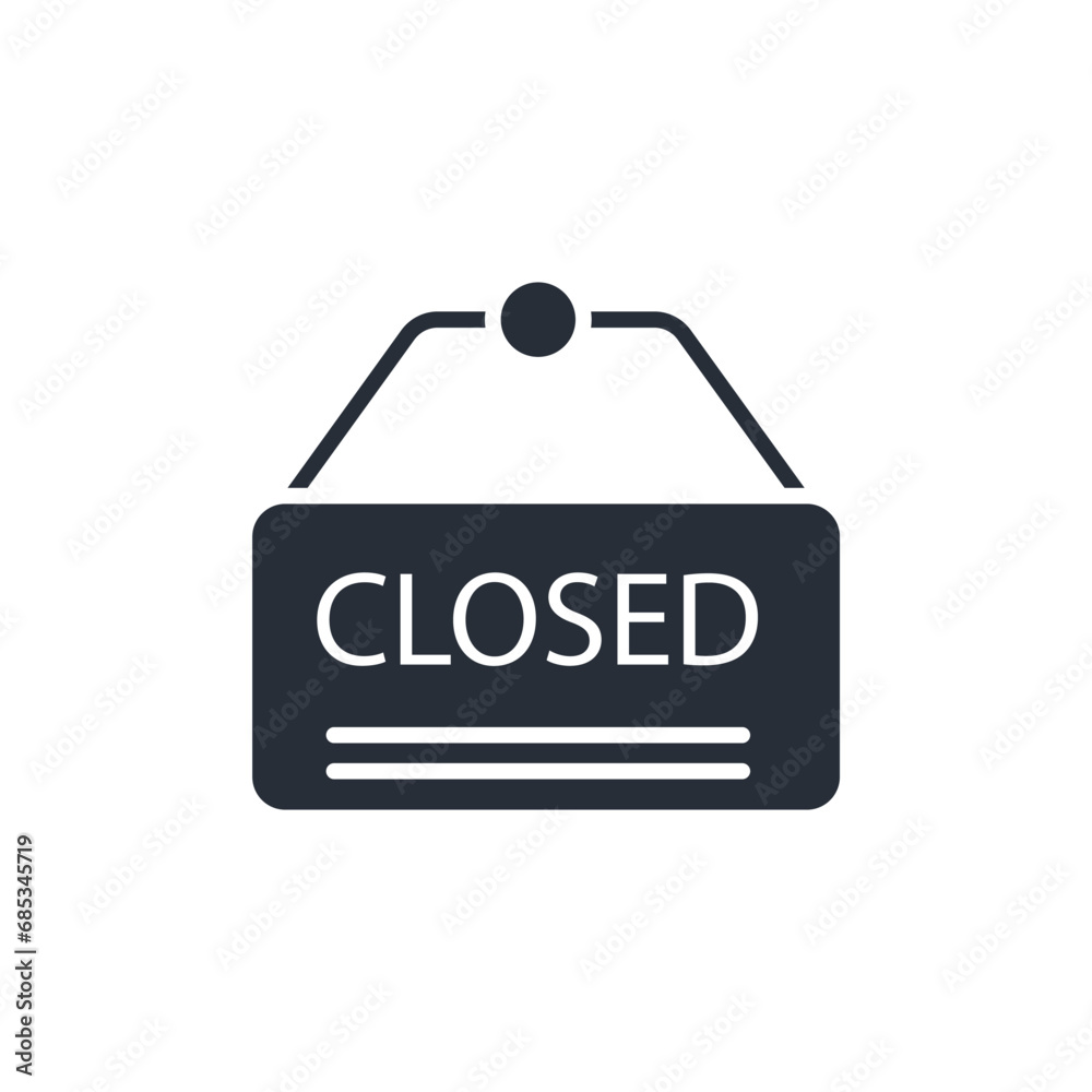 closed icon. vector.Editable stroke.linear style sign for use web design,logo.Symbol illustration. closed icon. vector.Editable stroke.linear style sign for use web design,logo.Symbol illustration.