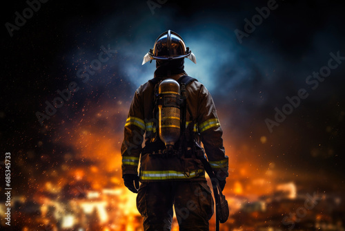 Fireman's Standoff Against Night Blaze