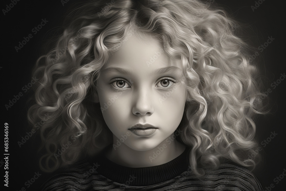 Captivating Elegance: Blonde Curls and Black Sweater Beauty