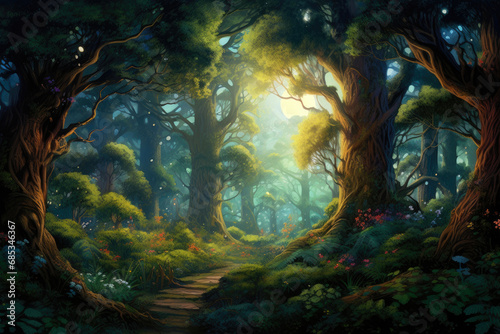 Enchanted Exoplanetary Woods: Spectacular Foliage © Andrii 