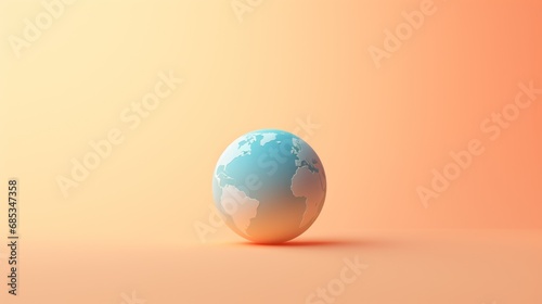  a blue and white egg sitting on top of an orange and pink background with the earth in the middle of the egg.