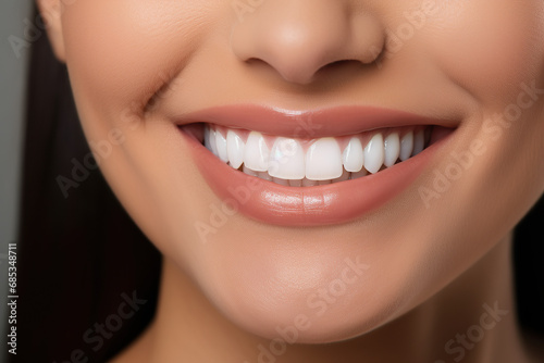 Teeth close up smling wooman. Beautiful lips and white teeth