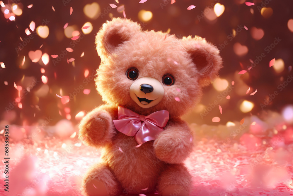 Fototapeta premium Whimsical Teddy Love Fiesta