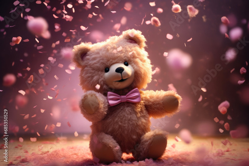Pink Champagne Soiree with Teddy's Heart © Andrii 