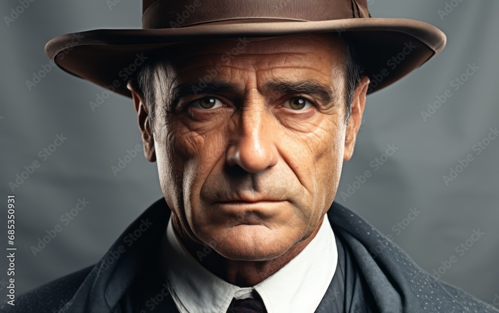 dramatic male portrait of a gangster dramatic male portrait of a gangster