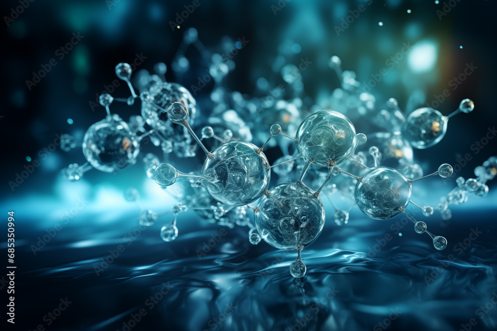 Visual representation of hydrogen energy. A symbol of clean sustainable