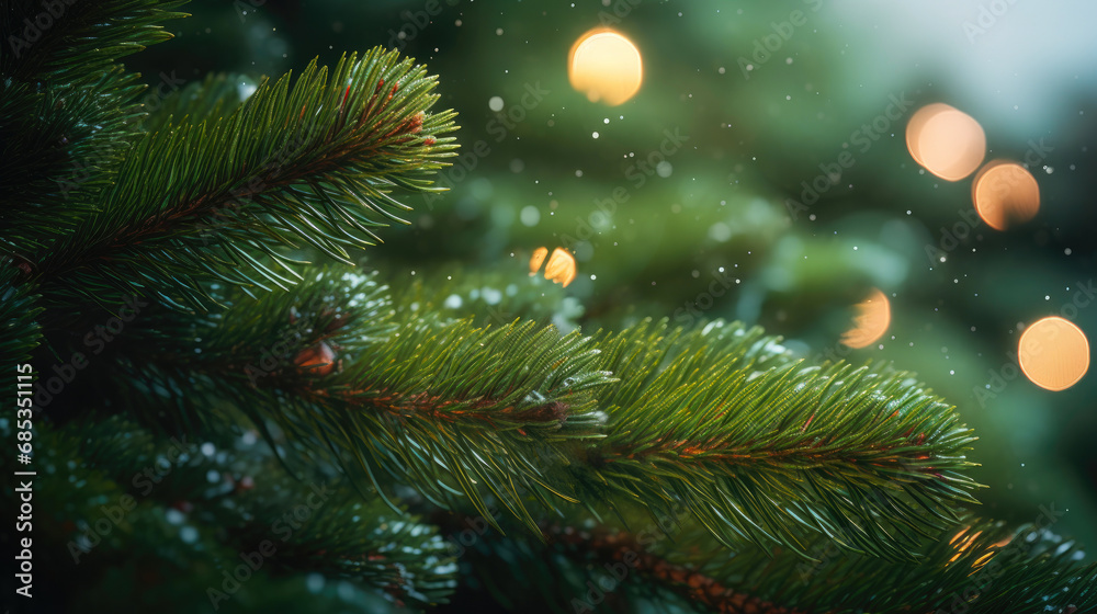 Spruce Branch in Radiant Festive Illumination Spruce Branch in Radiant Festive Illumination