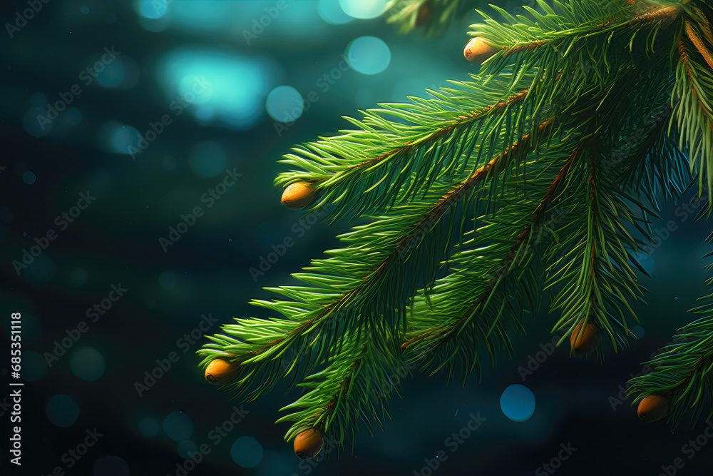 Glimmering Holiday Spruce Branch with Lights