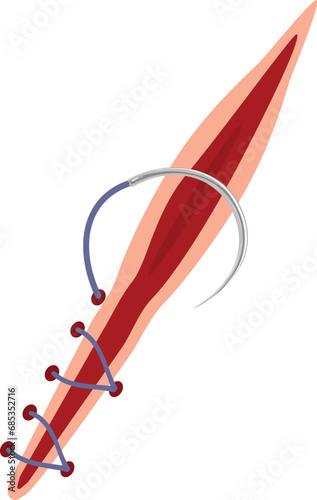 Health gross suture icon cartoon vector. Medical surgeon care. Medica tool