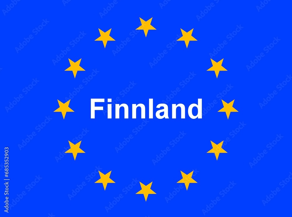 Illustration einer Europaflagge mit der Aufschrift Illustration einer Europaflagge mit der Aufschrift