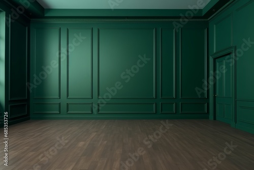 Classic colored wall with interior details background with copy space, mock up room