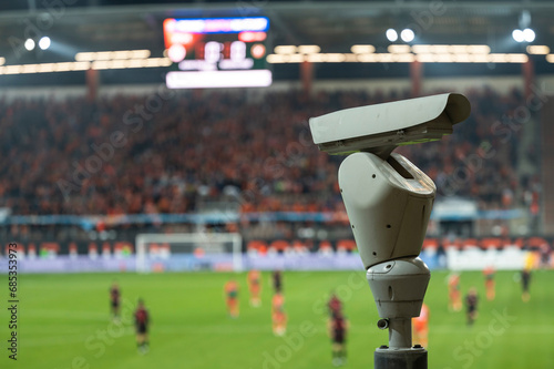 Obraz na płótnie CCTV camera at the stadium during the match w salonie