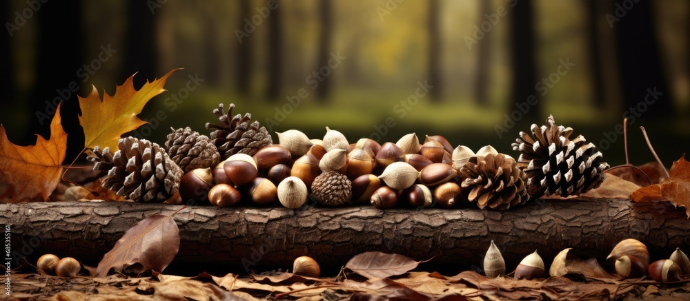 Acorns and pinecones