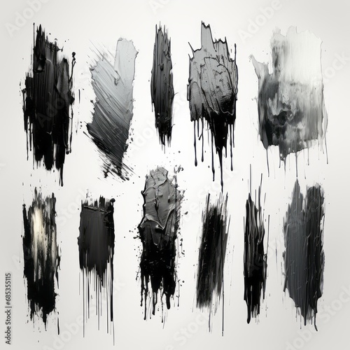 expressive black and gold  brush strokes