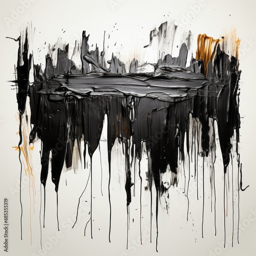 expressive black and gold brush strokes