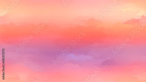 Seamless vibrant sunset sky texture with orange and pink shades